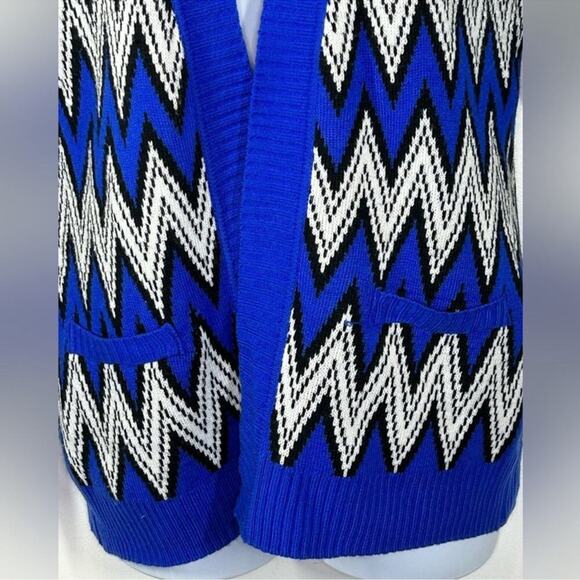 Allison Brittney Chevron Grandpa Open Front Vintage Cardigan Size Large - Picture 12 of 15